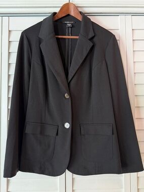 Robert Louis Black Two-Button Tailored Blazer Jacket - Size M